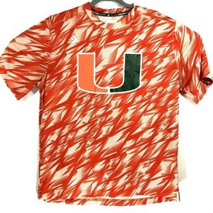 Adidas Miami Hurricanes Climalite Workout Shirt XL